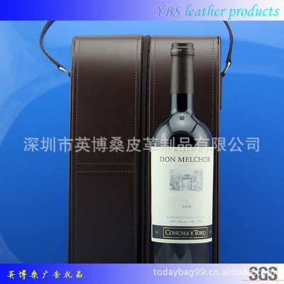 【廠家直接供應皮制紅酒箱、酒類包裝盒 高檔PU酒盒 歐標銷售包裝】價格,廠家,圖片,酒類包裝,深圳市英博桑工藝禮品-